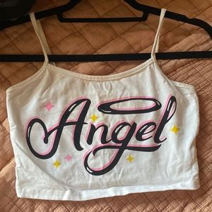 Graphic tank top crop top